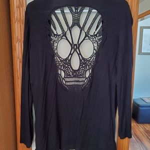 Embroidered Skull Cardigan
